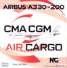 NGM61050 1:400 NG Model CMA CGM AirCargo (Air Belgium) Airbus A330-200F Reg #OO-CMA (pre-painted/pre-built)