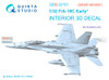 QTSQDS32101 1:32 Quinta Studio Interior 3D Decal - F-18C Hornet Early (ACA kit) Small Version