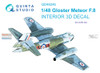 QTSQD48246 1:48 Quinta Studio Interior 3D Decal - Meteor F.8 (AFX kit)