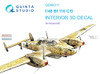 QTSQD48311 1:48 Quinta Studio Interior 3D Decal - Bf110C Bf110D (EDU kit)