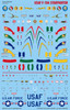 CARCD72142 1:72 Caracal Models Decals - USAF F-104A F-104B F-104C Starfighter