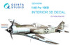 QTSQD48296 1:48 Quinta Studio Interior 3D Decal - Fw190D (HBS kit)