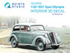 QTSQD35082 1:35 Quinta Studio Interior 3D Decal - 1937 Opel Olympia (BNC kit)