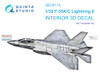 QTSQD32174 1:32 Quinta Studio Interior 3D Decal - F-35A F-35C Lightning II (TRP kit)