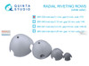 QTSQRV039 Quinta Studio 3D Decal - 1:72 Radial Riveting Rows (white) [0.1mm / gap 0.4mm]