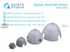 QTSQRV046 Quinta Studio 3D Decal - 1:24 Radial Riveting Rows (black) [0.25mm / gap 1.0mm]