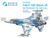 QTSQD48400 1:48 Quinta Studio Interior 3D Decal - F-16C Block 25 Falcon (KIN kit)