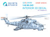 QTSQDS48356 1:48 Quinta Studio Interior 3D Decal - Mi-24D Hind (TRP kit) Small Version