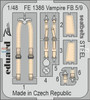 EDUFE1386 1:48 Eduard Color Zoom PE - Vampire FB.5/9 Seatbelts [STEEL] (AFX kit)