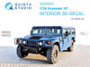 QTSQD24004 1:24 Quinta Studio Interior 3D Decal - Hummer H1 (MNG kit)