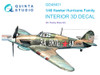 QTSQD48401 1:48 Quinta Studio Interior 3D Decal - Hawker Hurricane Family (HBS kit)