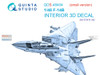 QTSQDS48404 1:48 Quinta Studio Interior 3D Decal - F-14B Tomcat (GWH kit) Small Version