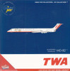GEMGJ1711 1:400 Gemini Jets TWA McDonnell Douglas MD-82 Reg #N960TW (pre-painted/pre-built)