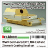 DEFDD35017 1:35 DEF Decal - Sd.Kfz.184 Elefant Zimmerit Coating Water Slide Decal Sheet (TAM kit)