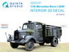 QTSQD35107 1:35 Quinta Studio Interior 3D Decal - Mercedes-Benz L3000 (ICM kit)
