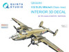 QTSQD32203 1:32 Quinta Studio Interior 3D Decal - B-25J Mitchell Glass Nose (HKM kit)