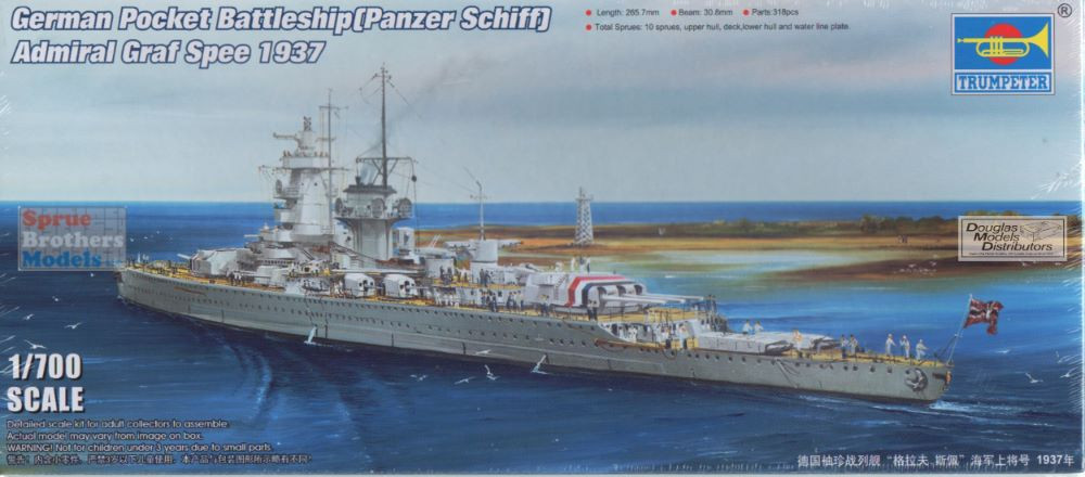 German Pocket Battleship (Panzer Schiff) Admiral Graf Spee |TRUMPETER
