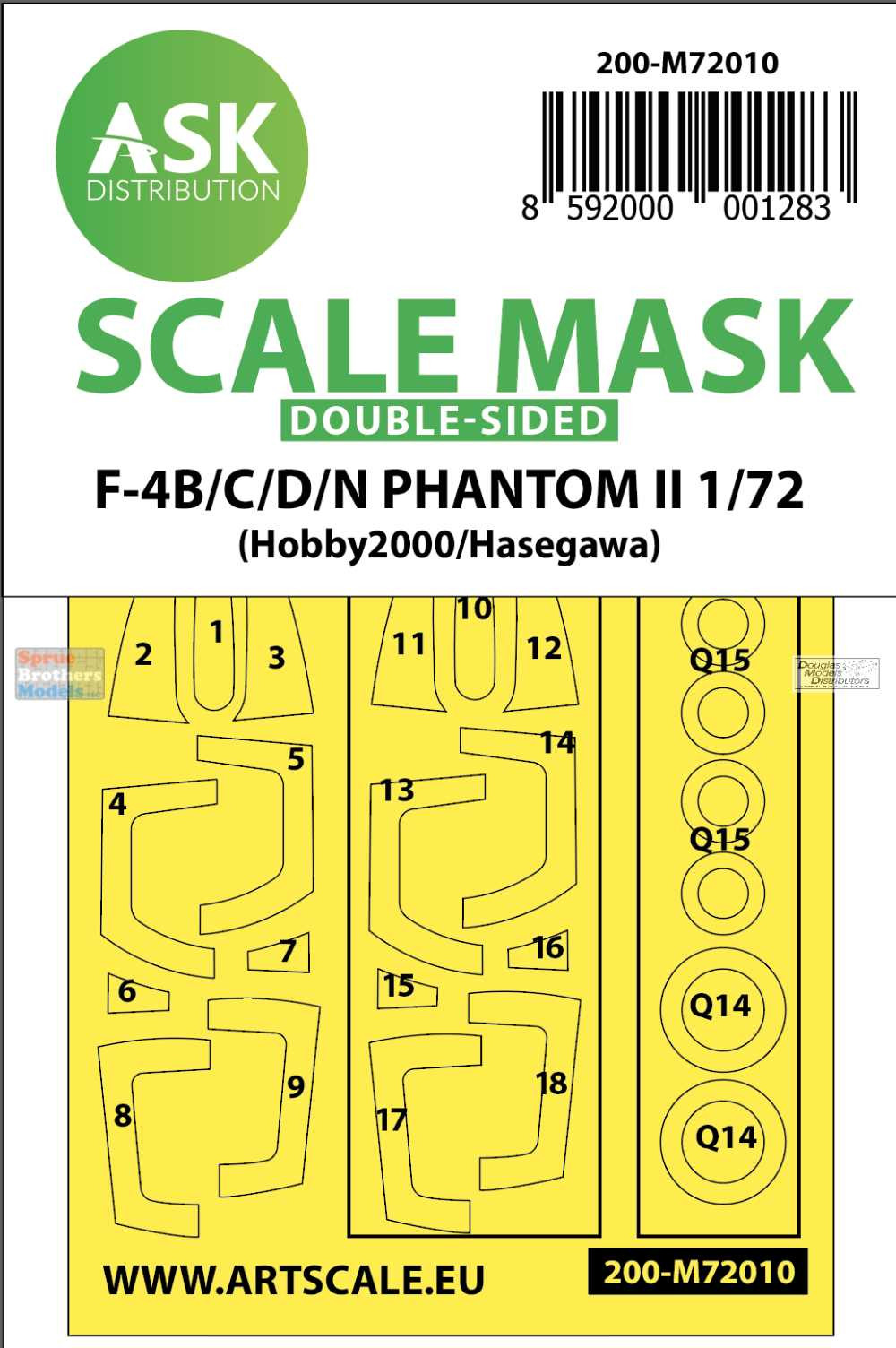 Scale Mask Models ASKM72010 1:72 ASK/Art Scale Double-Sided Mask - F-4B F-4C F-4D F-4N ...
