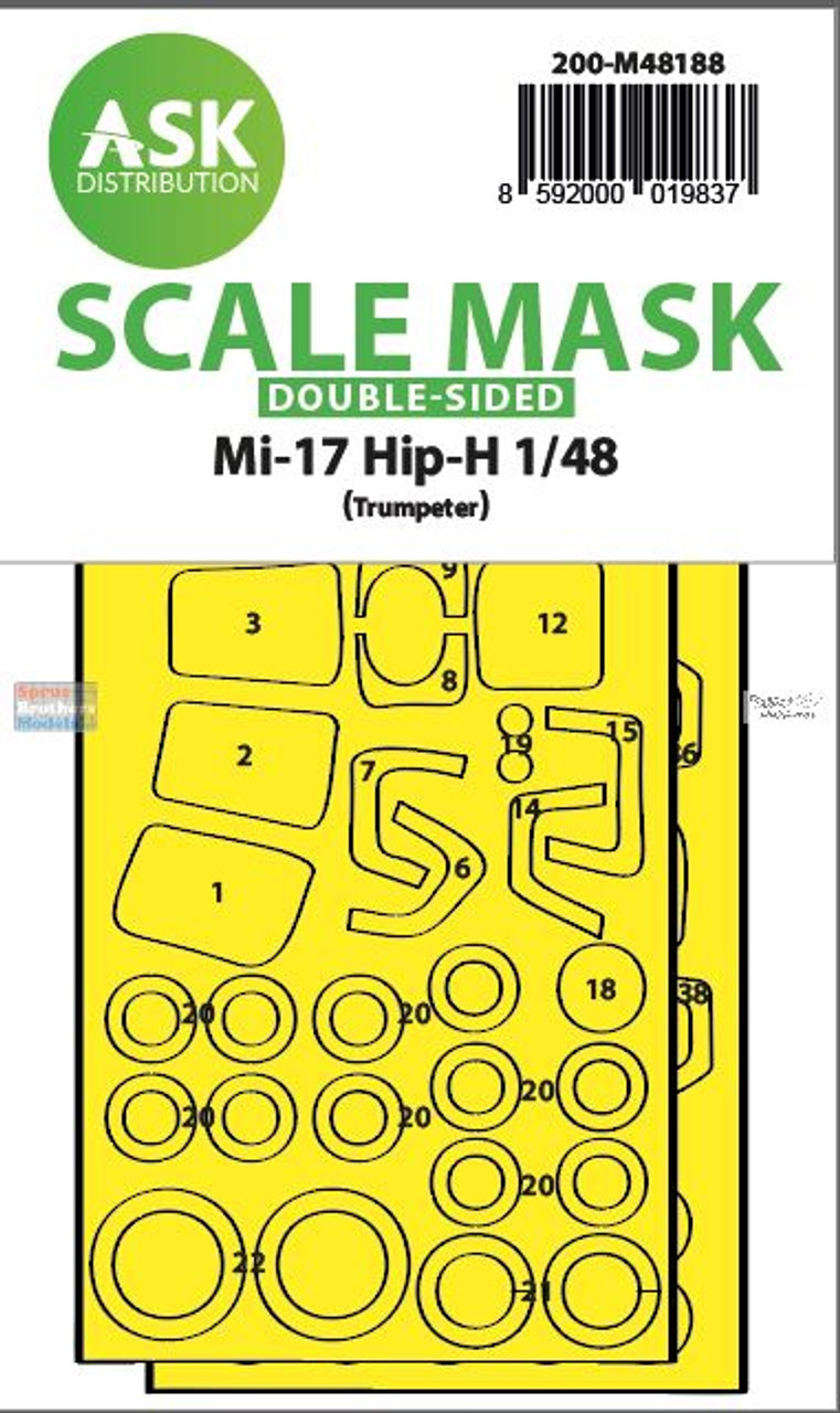 ASKM48188 1:48 ASK/Art Scale Double Sided Mask - Mi-17 Hip-H (TRP