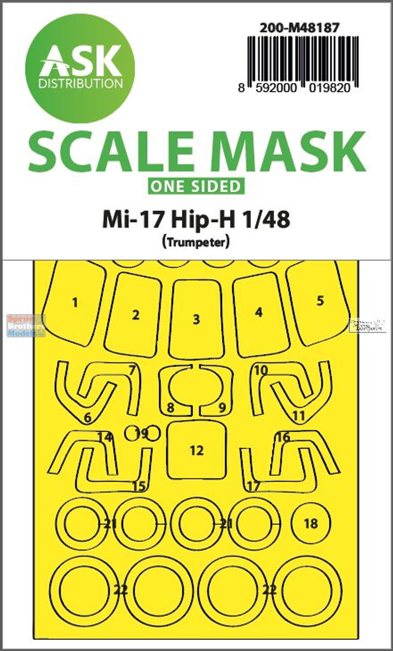 ASKM48187 1:48 ASK/Art Scale Mask - Mi-17 Hip-H (TRP kit) - Sprue