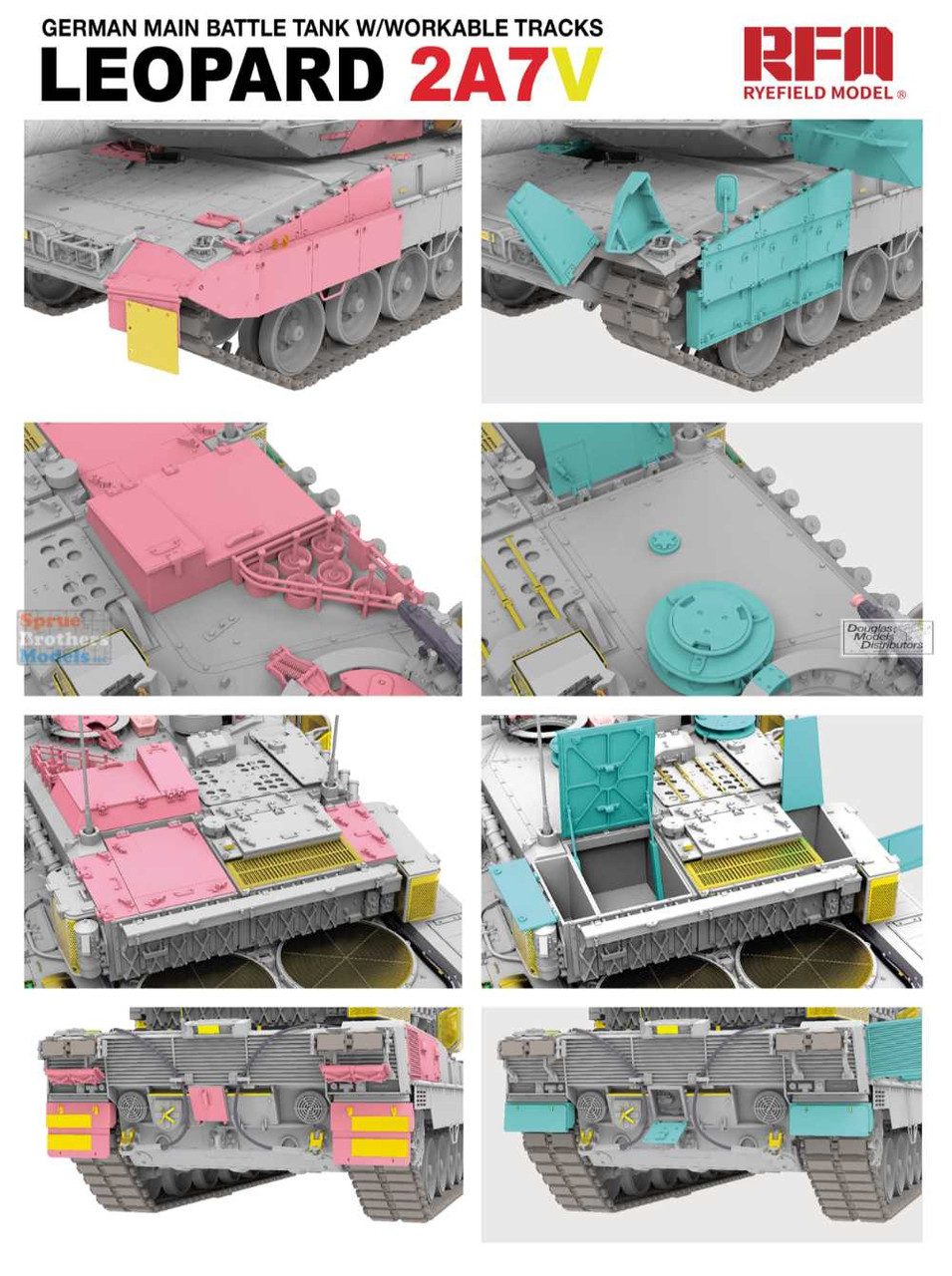 RFMRM5109 1:35 Rye Field Model Leopard 2A7V with Workable Tracks