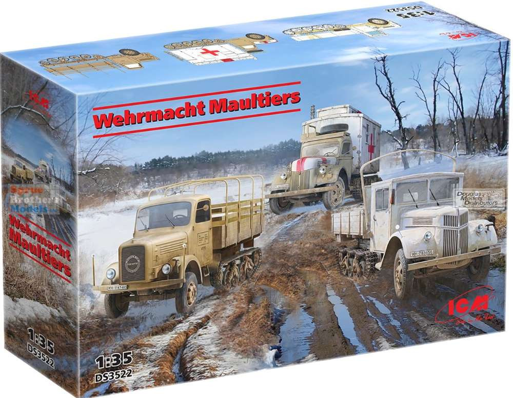 トイガン D'sModelingWorks!co. ICMDS3522 1:35 ICM Wehrmacht Maultiers (3 kits) - Sprue Brothers