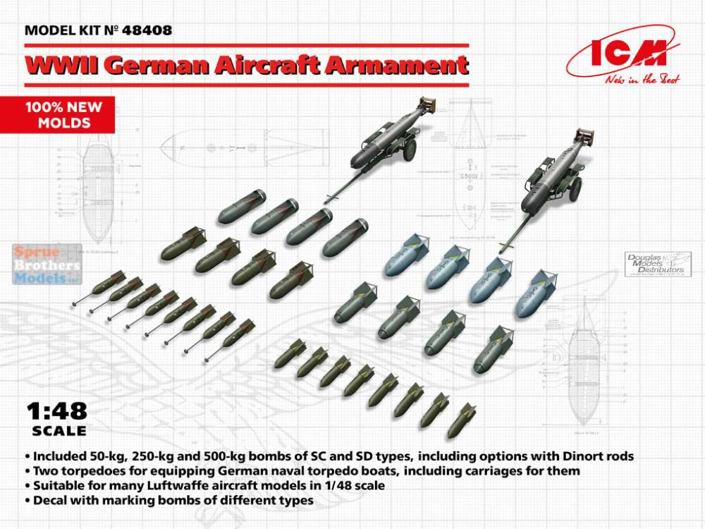 ICM48408 1:48 ICM WW2 German Aircraft Armament - Sprue Brothers