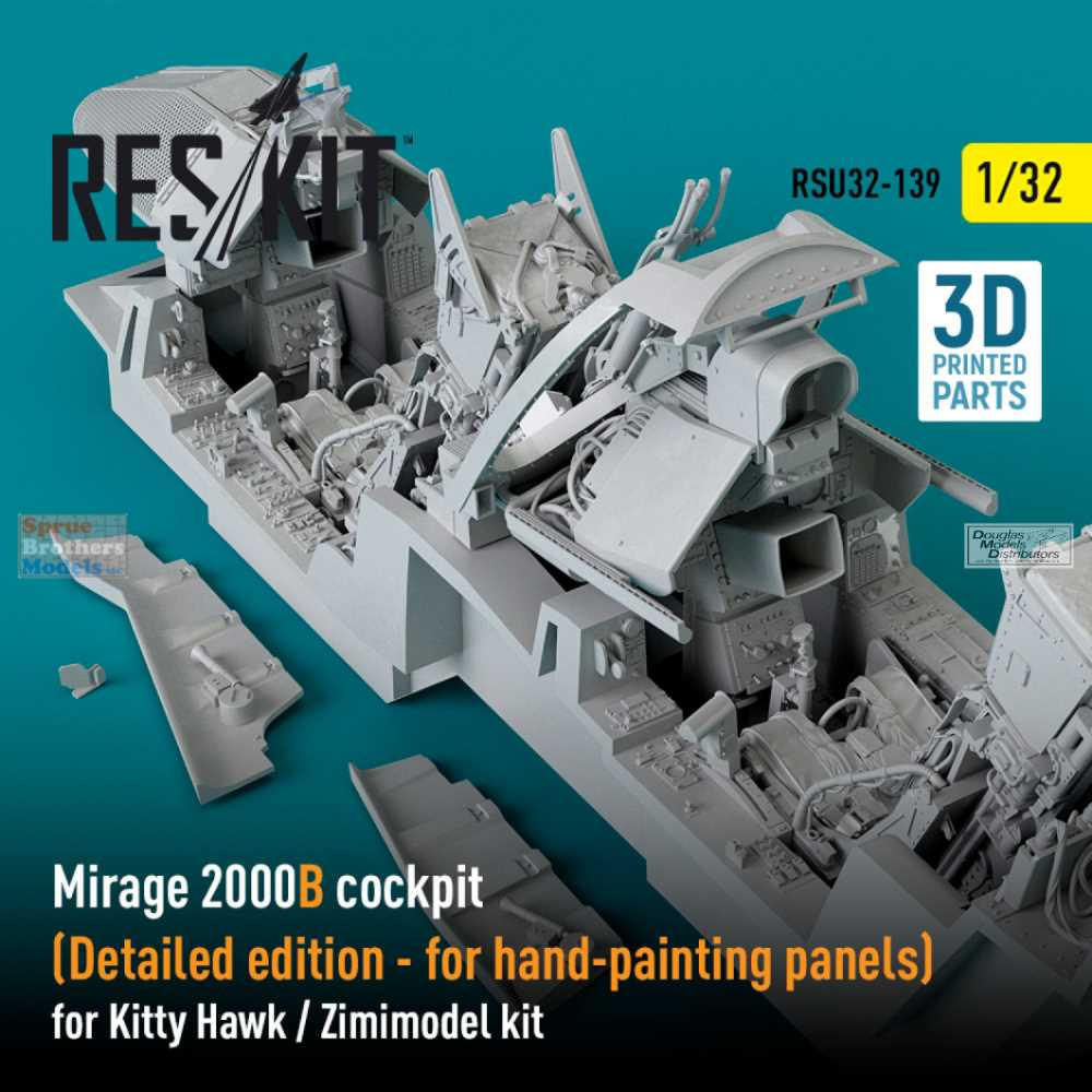 トレインシュミレーションセット！ RESRSU320139U 1:32 ResKit Mirage 2000B Cockpit Detailed Edition