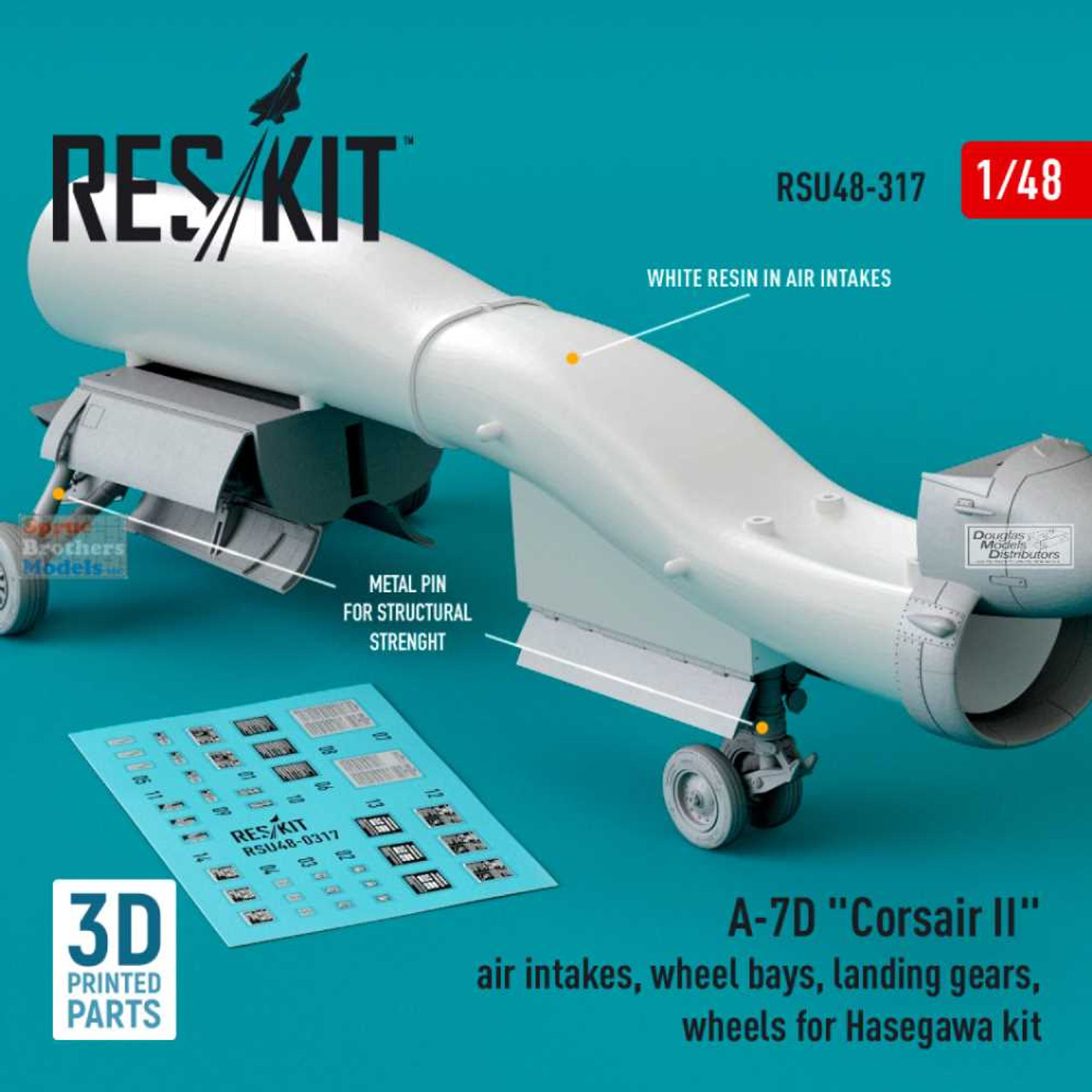 RESRSU480317U 1:48 ResKit A-7D Corsair II Super Detail Set (HAS kit)
