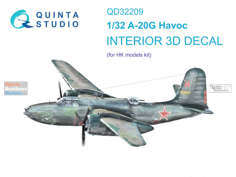 QTSQD32209 1:32 Quinta Studio Interior 3D Decal - A-20G Havoc (HKM