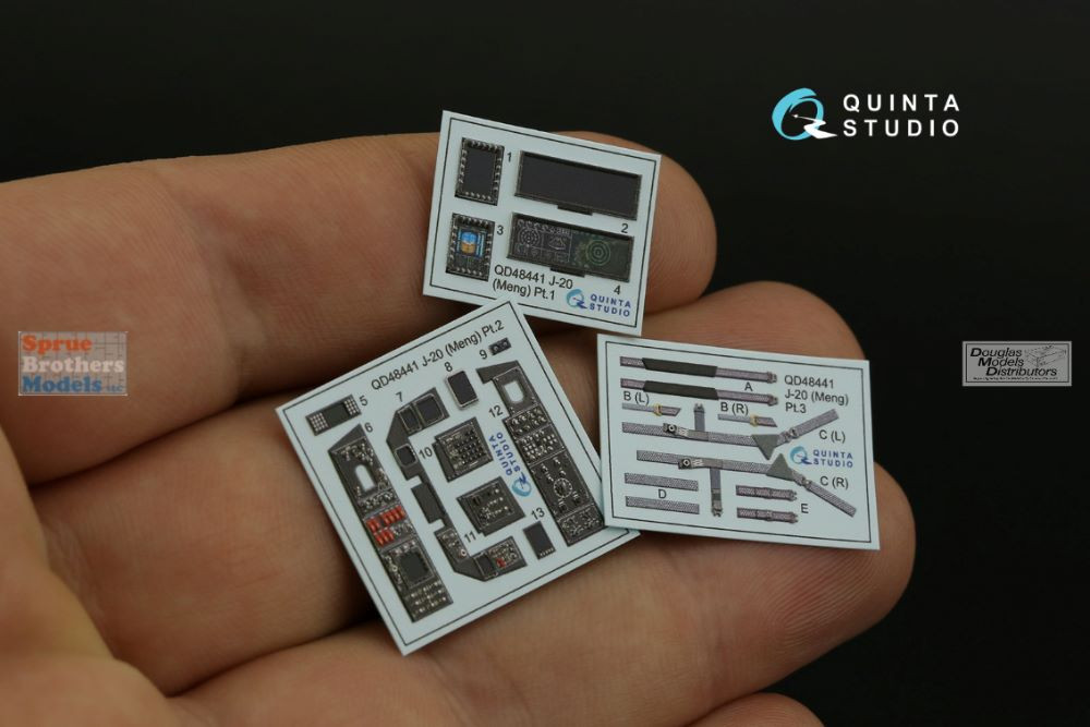 QTSQD48441 1:48 Quinta Studio Interior 3D Decal - J-20 (MNG kit