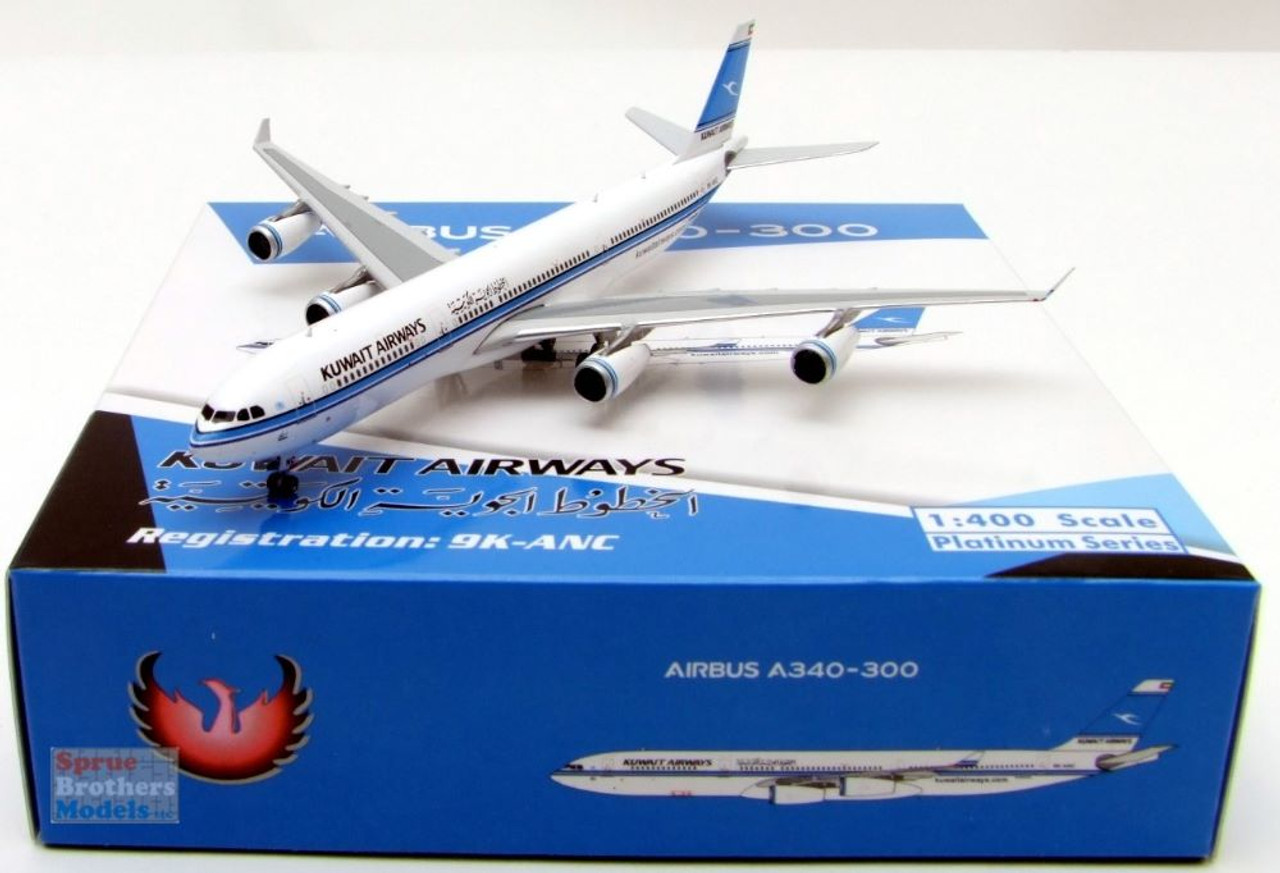 PHX11864 1:400 Phoenix Model Kuwait Airways Airbus A340-300 Reg #9K-ANC  (pre-painted/pre-built)