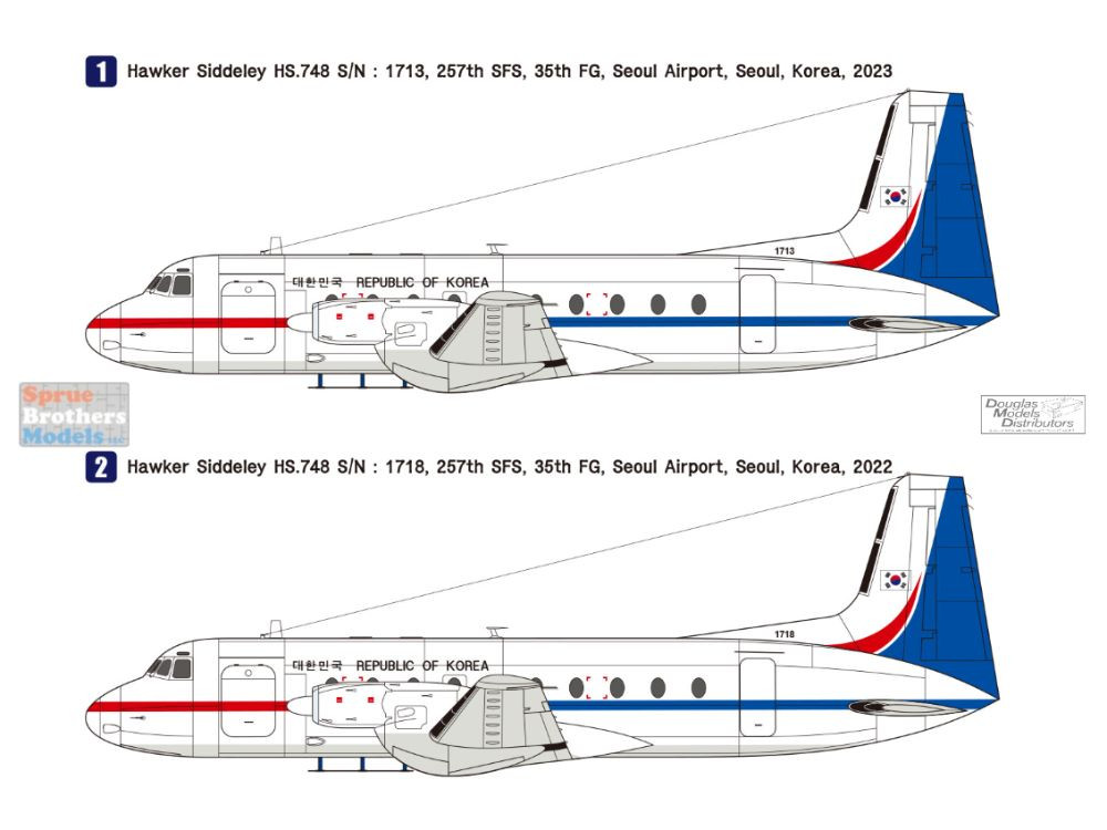 WPD14002 1:144 Wolfpack Hawker Siddeley HS.748 ROKAF VIP Aircraft