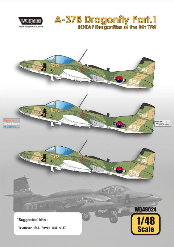 WPDDEC48024 1:48 Wolfpack Decal - A-37B Dragonfly Part 1: ROKAF