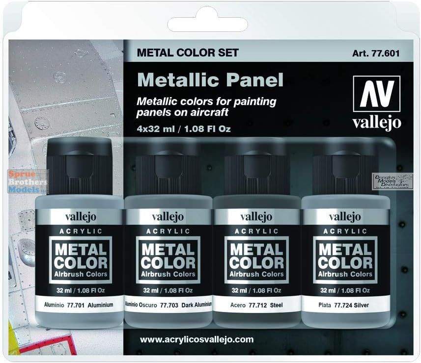 VAL77601 Vallejo Metal Color Set: Metallic Panel - Sprue Brothers
