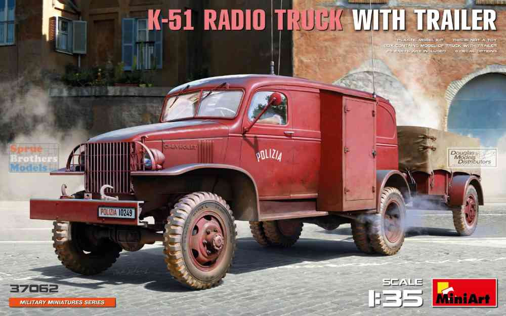 MIA37062 1:35 Miniart K-51 Radio Truck with Trailer - Sprue