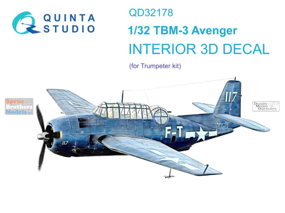 QTSQD32178 1:32 Quinta Studio Interior 3D Decal - TBM-3 Avenger