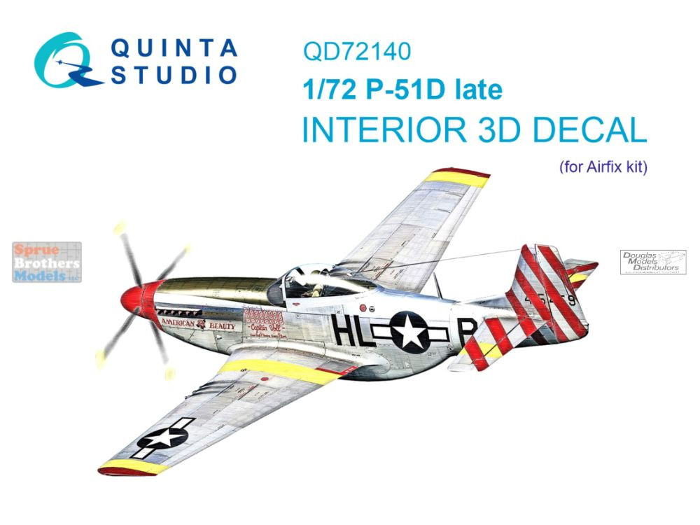 QTSQD72140 1:72 Quinta Studio Interior 3D Decal - P-51D Mustang