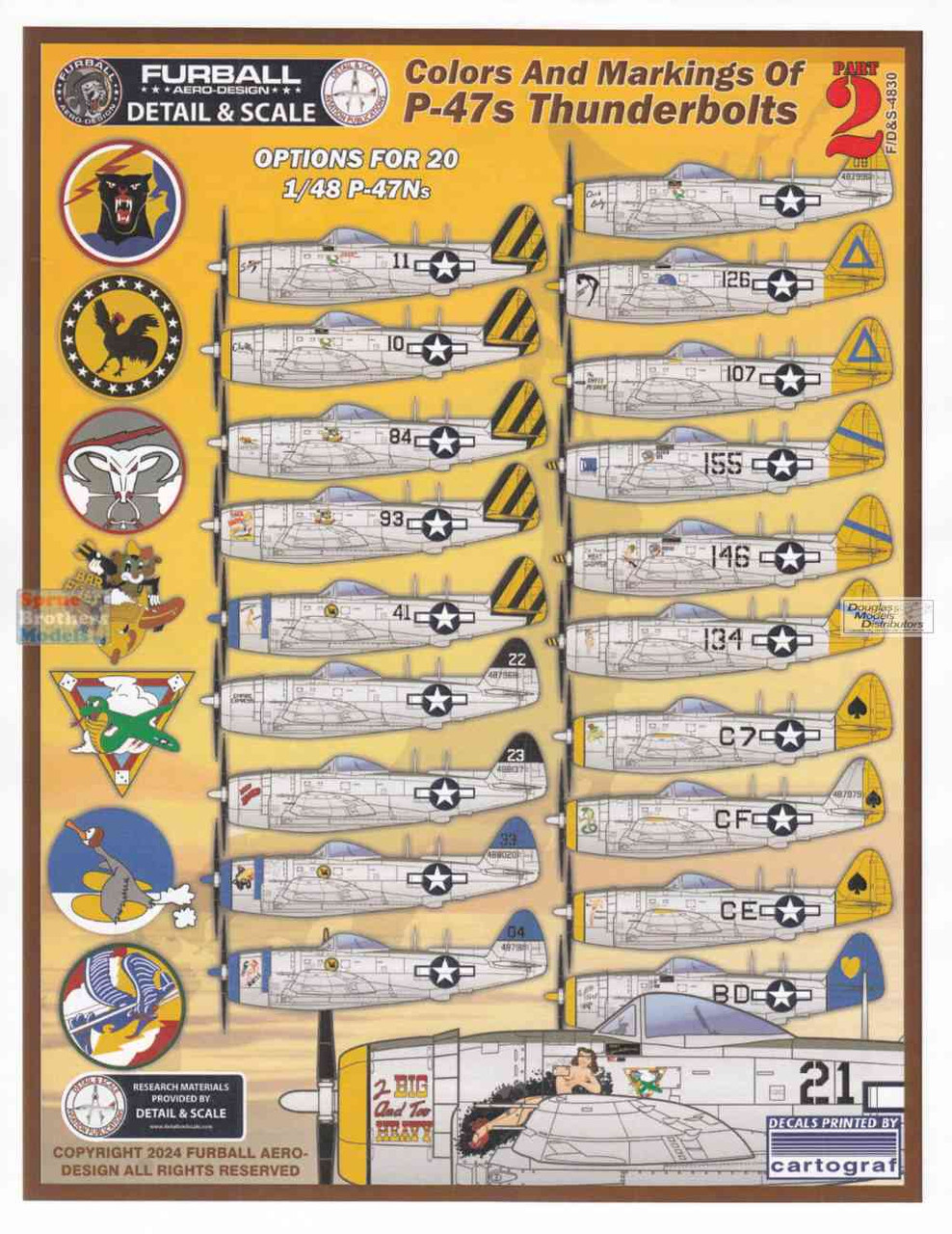 FURDS4830 1:48 Furball Aero Design P-47N Thunderbolt Colors