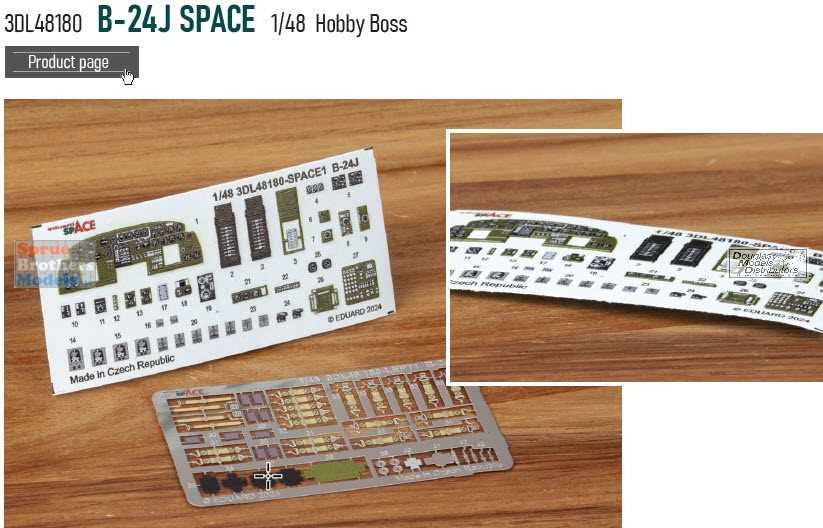 EDU3DL48180 1:48 Eduard SPACE - B-24J Liberator (HBS kit) - Sprue