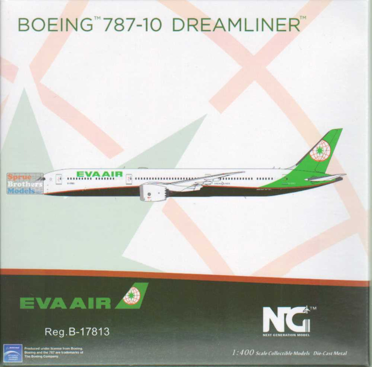 NGM56021 1:400 NG Model EVA Air B787-10 Reg #B-17813 (pre-painted/pre-built)