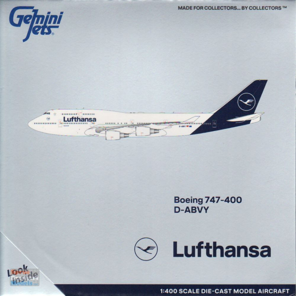 GEMGJ2208 1:400 Gemini Jets Lufthansa B747-400 Reg #D-ABVY (pre 