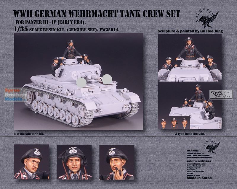 VLK35014VW 1:35 Valkyrie Models - WW2 German Wehrmacht Tank Crew