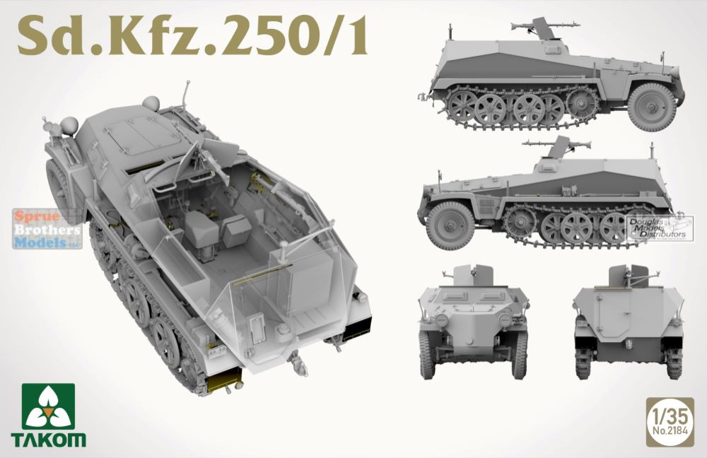 TAK02184 1:35 Takom Sd.Kfz.250/1 - Sprue Brothers Models LLC