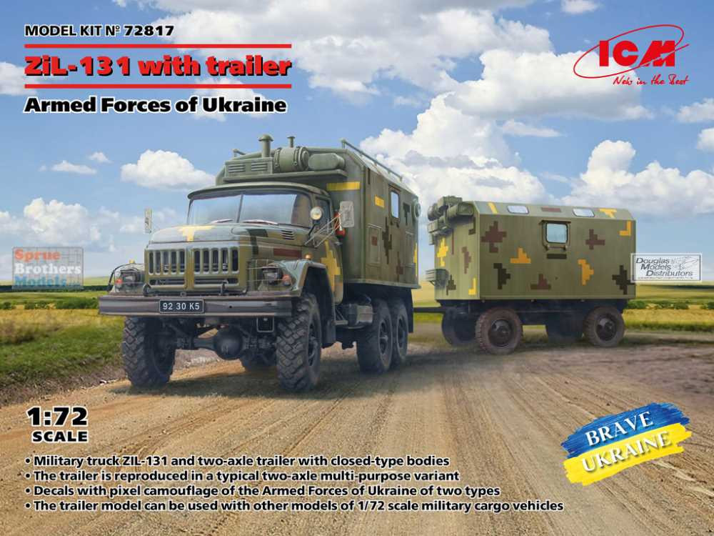 ICM72817 1:72 ICM ZIL-131 Truck with Trailer of the Armed Forces