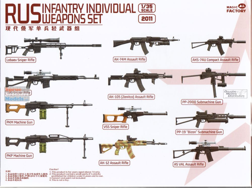 MGF2011 1:35 Magic Factory Russian Infantry Individual Weapons Set