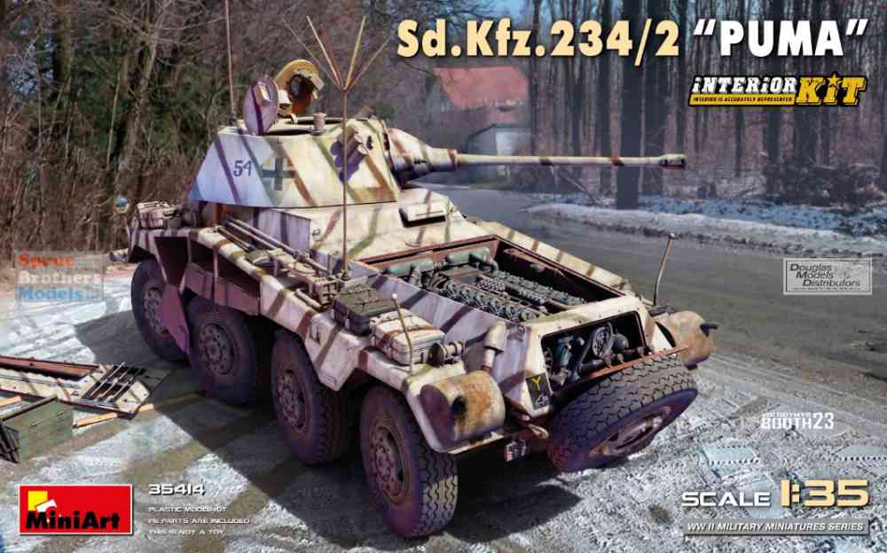 MIA35414 1:35 Miniart Sd.Kfz.234/2 Puma [Interior Kit] - Sprue