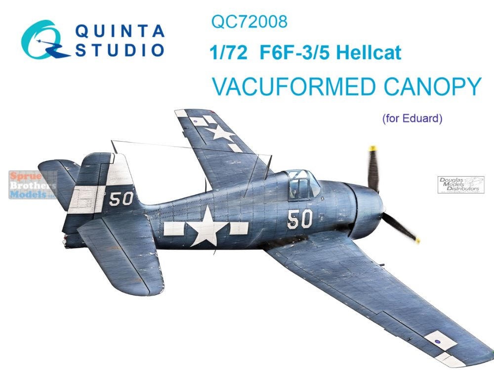QTSQC72008 1:72 Quinta Studio Vacuformed Canopy - F6F-3 F6F-5