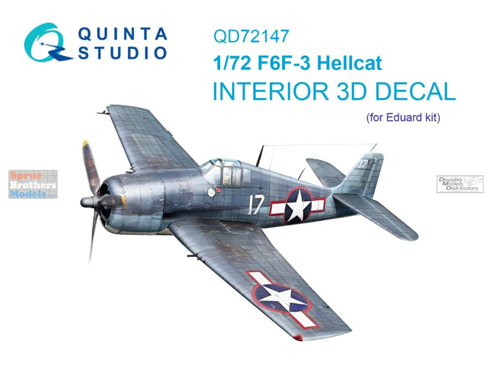 QTSQD72147 1:72 Quinta Studio Interior 3D Decal - F6F-3 Hellcat