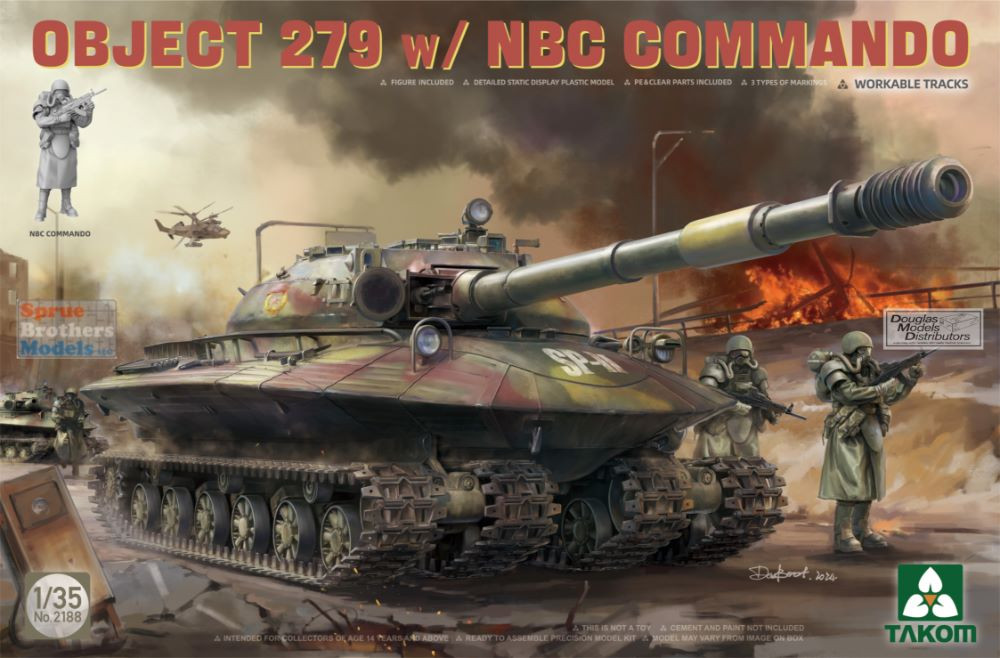 その他 TAKOM OBJECT 279 w/ NBC Commando 1/35 TAK02188 1:35 Takom Object 279 with NBC Commando Figure - Sprue